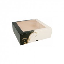 Cajas Pastelería Cuadradas Con Ventana 23 x 23 x 7,5 cm (Pack 50 Uds) García de Pou - La Casa de Vesta