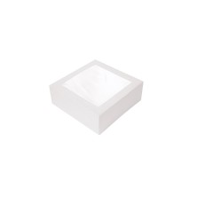 Cajas Pastelería Con Ventana Blanca 16 x 16 x 8 cm. (Pack 50 Uds.) García de Pou - La Casa de Vesta