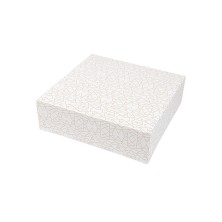 Cajas Pastelería Sin Ventana Blanco y Dorado 32 x 32 x 10 cm. (Pack 50 Uds.) García de Pou - La Casa de Vesta