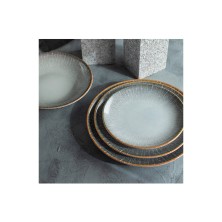 Plato Llano Grietas Gris 25 cm. (Caja 12 Uds.) Lubiana - La Casa de Vesta